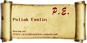 Poliak Evelin névjegykártya